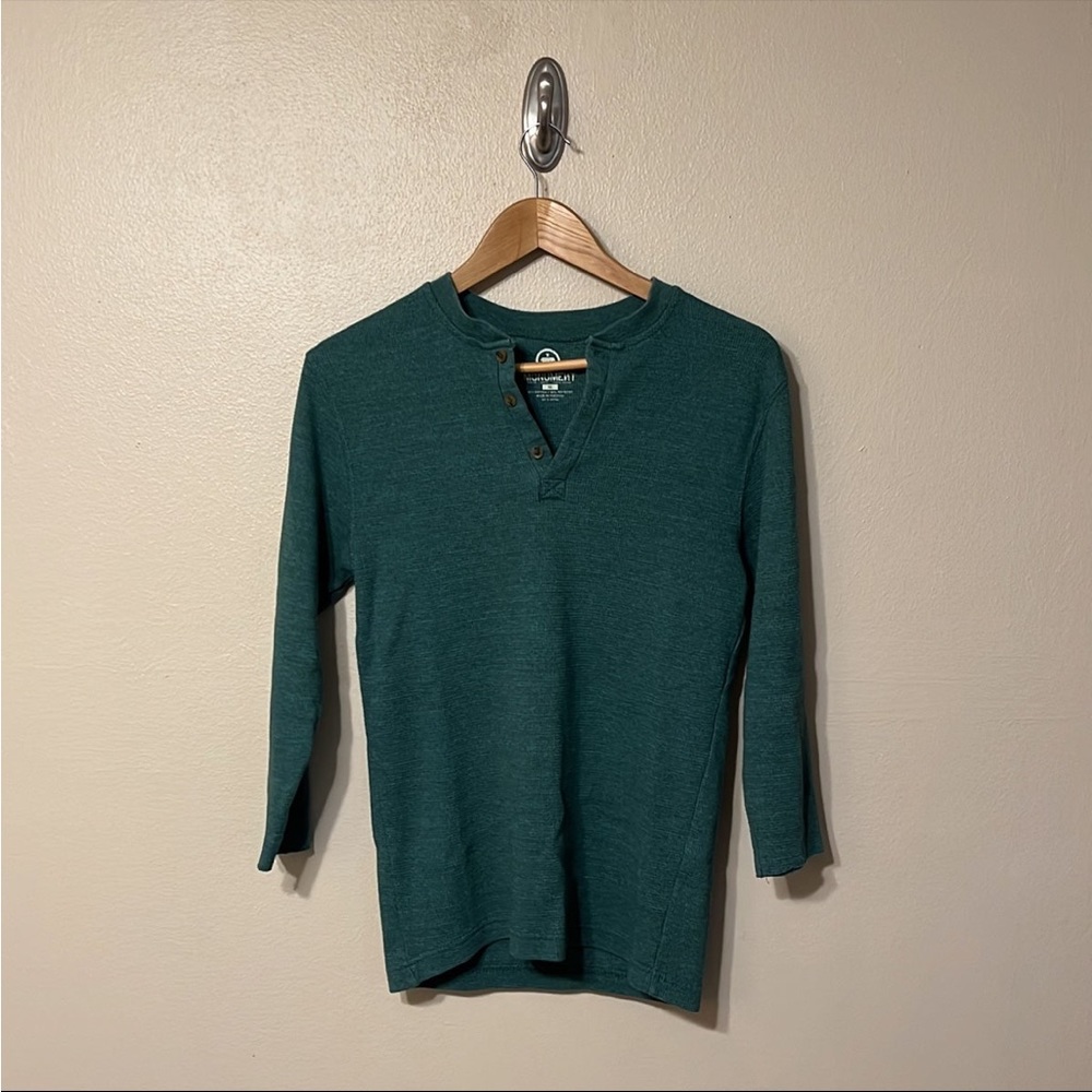 Green Thermal Henley Shirt